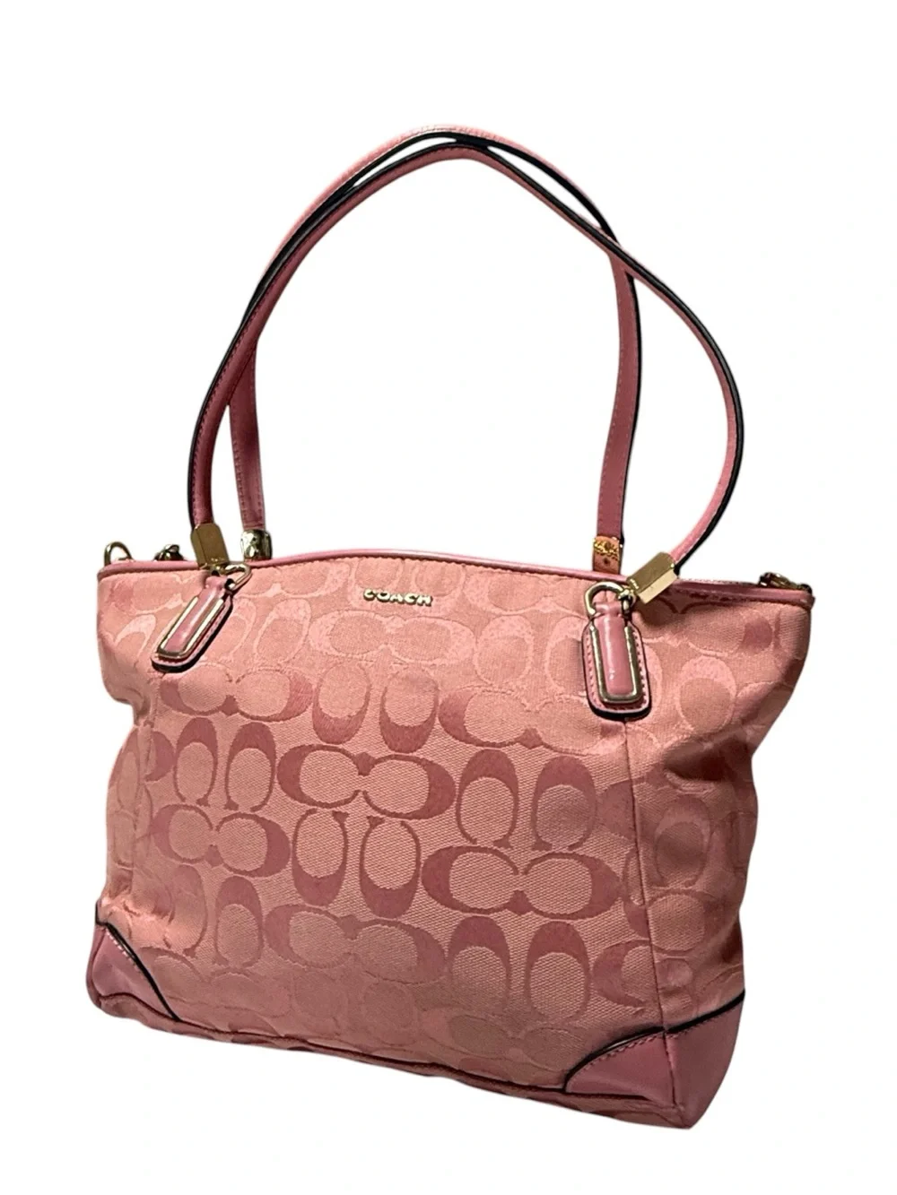 Coach pink signature canvas bag